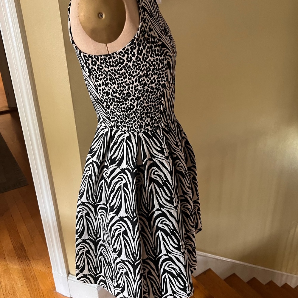 Nicholas label; Zebra brocade dress